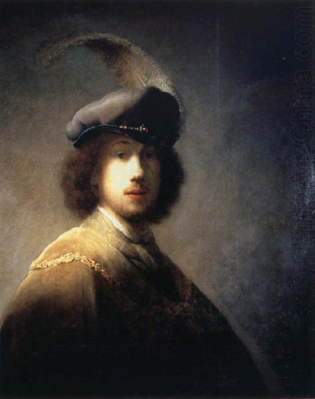 REMBRANDT Harmenszoon van Rijn Self-Portrait with Plumed Beret china oil painting image